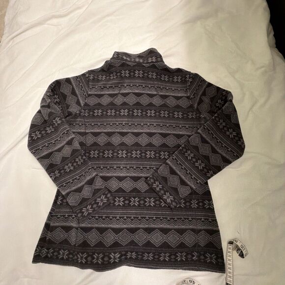 Woolrich Andes Fleece Grey Printed Zip Up Jacket Women Size Large, navaho print - Picture 5 of 7